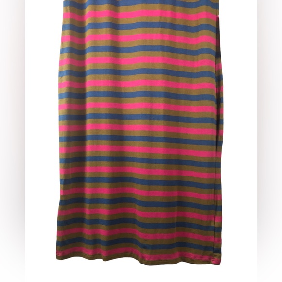 DRESS - NWT Women's LuLa Roe Multicolored Striped "Julia" T-Shirt Dress. Size L - Picture 5 of 13